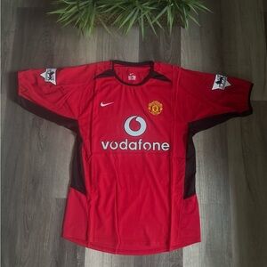 Manchester United 2002-2004 Home Retro Soccer Jersey Nike Vintage Football Shirt